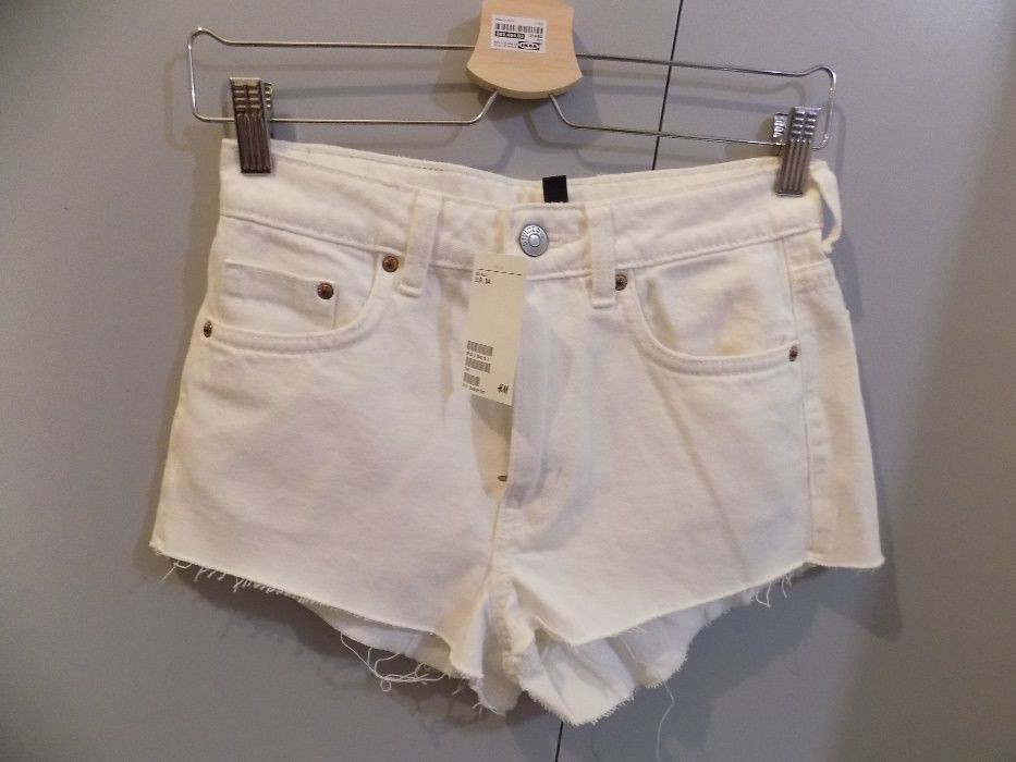 spodenki szorty białe H&M