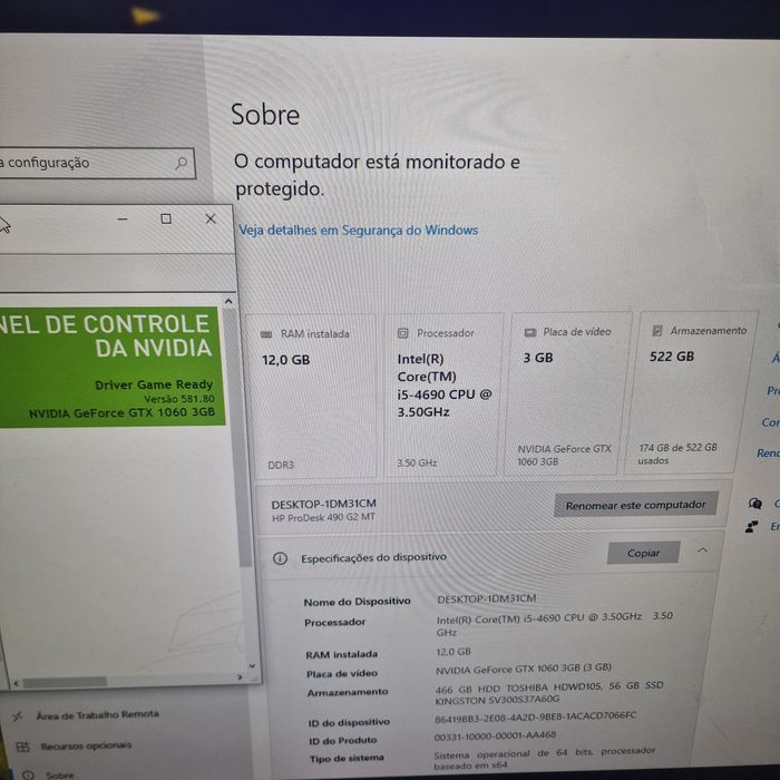 Torre Gaming i5, GTX 1060, 12Gb Ram, SSD + HDD