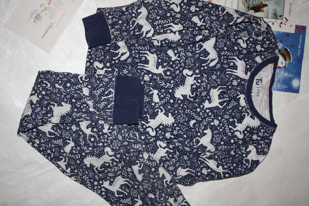 Котоновая пижама ф.TU "Единорог" девочке 6/7лет,р-116/122 хорошее