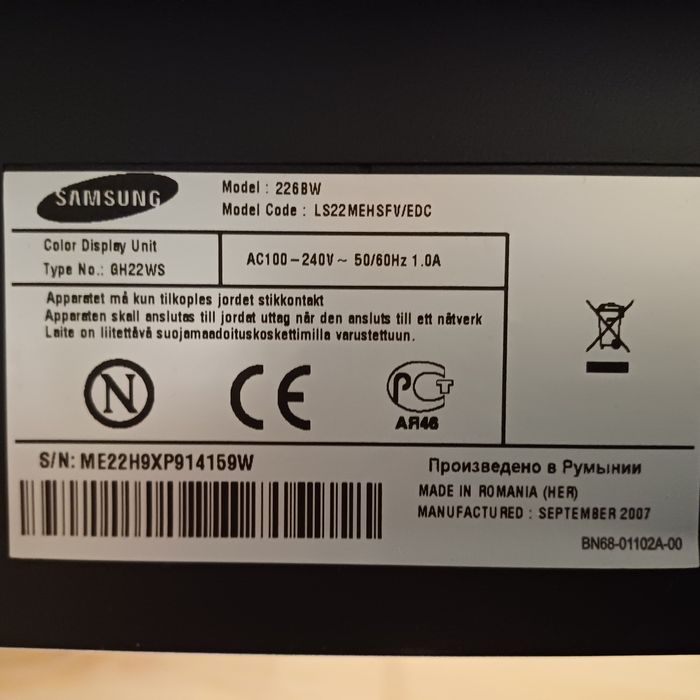 Monitor Samsung 22"