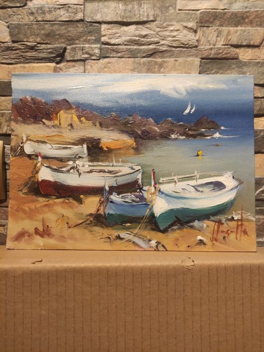 Joan Sarquella - pintura a óleo sobre tela colada em  platex