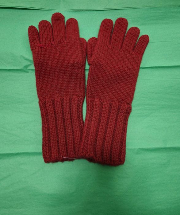 Rękawiczki z kaszmiru bordo