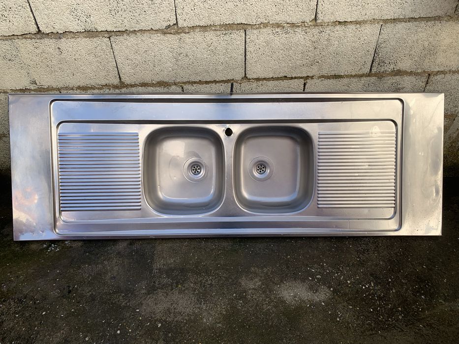 Banca de Inox com duas pias