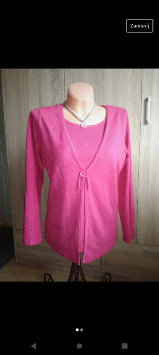 Malinowy damski sweter 38