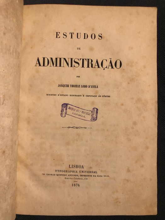 As Crises de Mortalidade em Évora/ Estudos de Administração (1874)