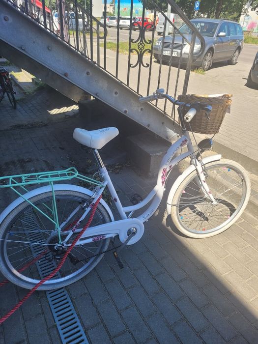 Rower damka biała 26c koło