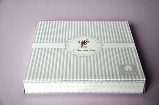 Etażerka patera dwupoziomowa do ciast motyw róża/lawenda