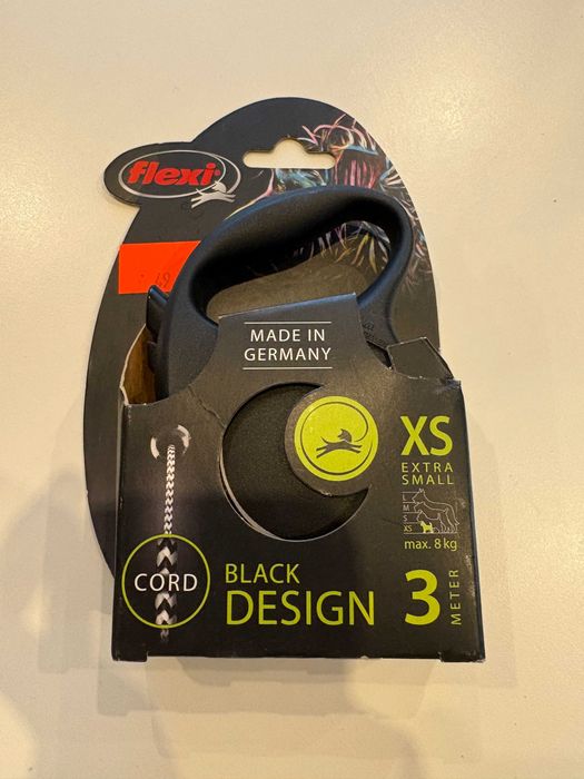 Smycz Flexi Black Design XS lince 3m 8kg biała nowa