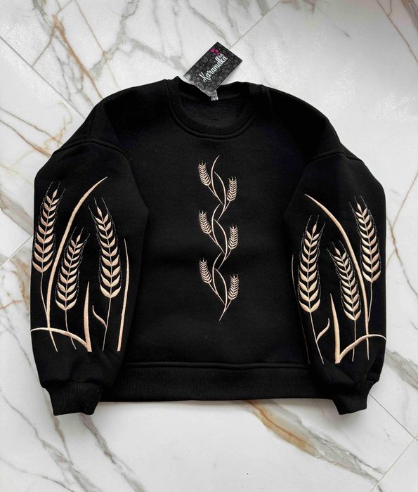 Світшот тринитка фліс, принт колоски