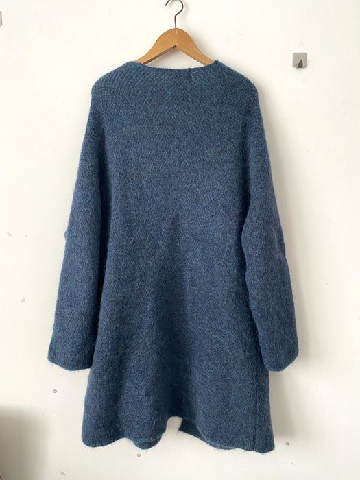 Uterque długi wełniany moherowy sweter kardigan puszysty premium