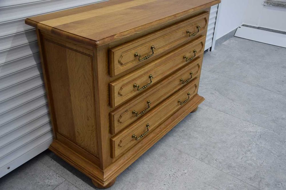 komoda dębowa z szufladami - jak nowa