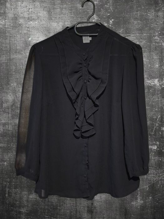 Koszula mgiełka z żabotem S