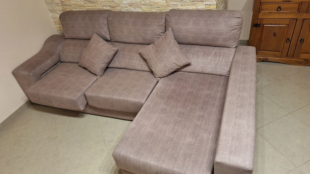 Sofa 3 lugares com chaise lounge Conforama