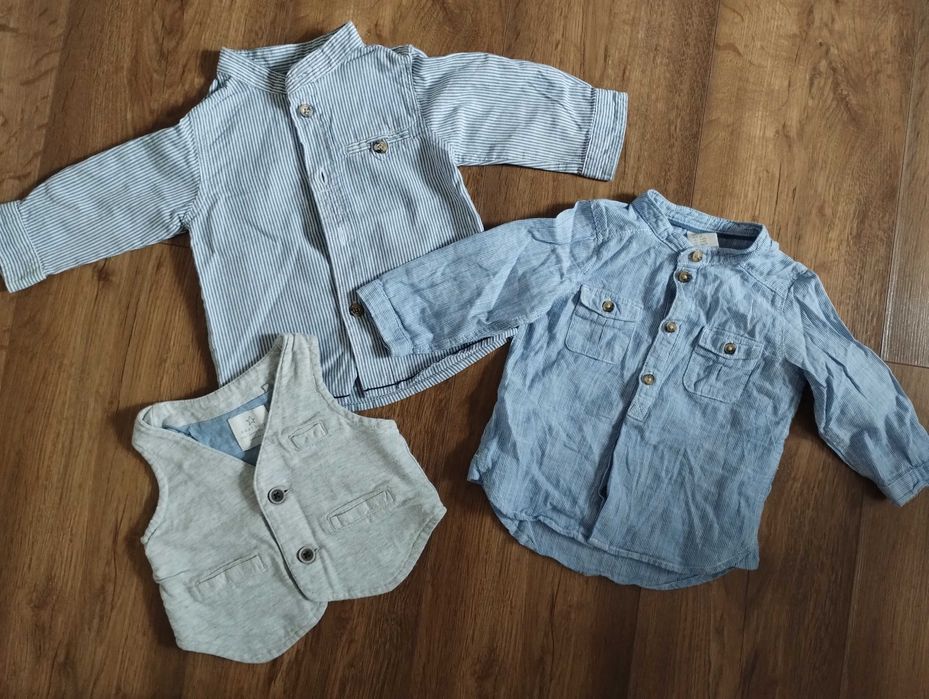Koszule i kamizelka dla chłopca rozmiar 68 marki H&M i Next