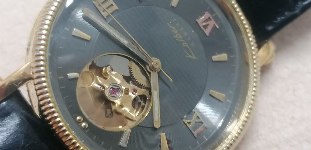 Relógio kolber geneve automatic open face tourbillon