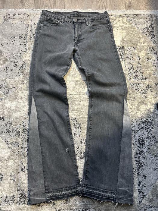 custom flared jeans grey