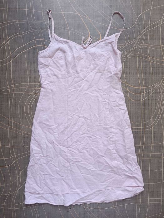 Лляний сарафан рожевий h&m