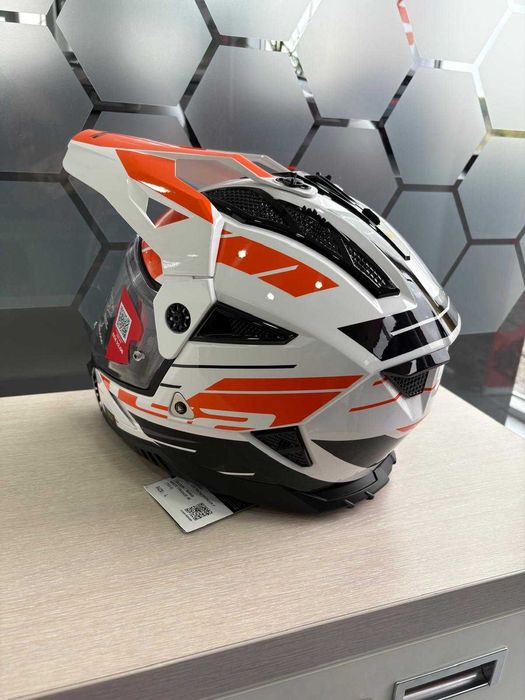 Kask LS2 MX702 Pioneer II Enduro/Quad/ATV Biało-pomarańczowy