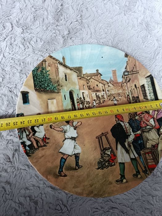 Talerz ceramiczny / piękny zdobiony talarz 25 cm