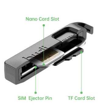 Caixa de Armazenamento Multifuncional para Cartões, Slot p/ Cartão SIM, Ejetor de Cartão com Cordão, Agulha p/ Remoção de Cartão SIM