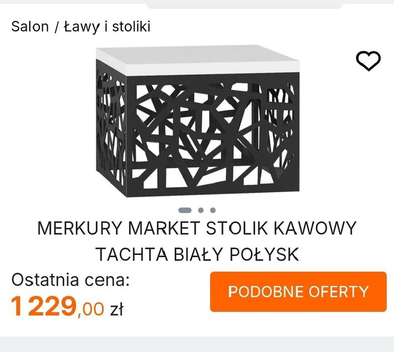 Stolik kawowy biały połysk