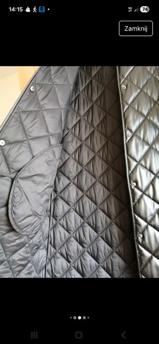 Zara plaszcz czarny  pikowany,  L