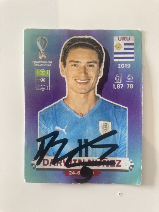 Darwin Nunez Autografada - Figurinha / Cromo Qatar Panini