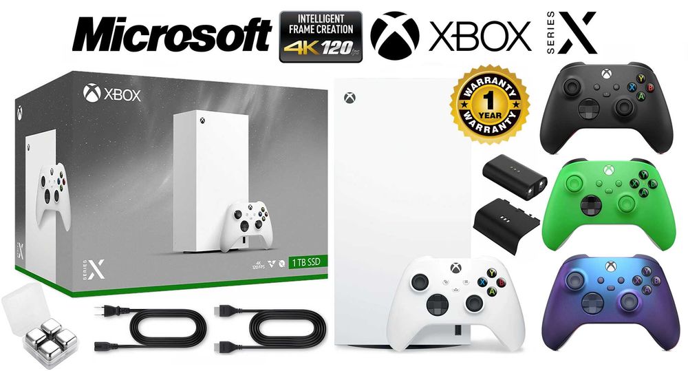 Xbox Series X 1TB SSD 4K 120FPS + 2 pady + akumulator 1100 mAh + ROK Gwarancji
