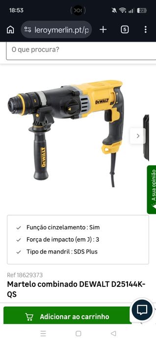 Máquina furar dewalt