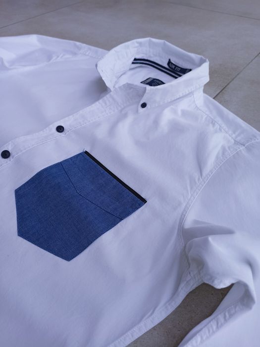 DIVERSE  oryginalna  biała koszula męska slim  fit rozmiar  L, M