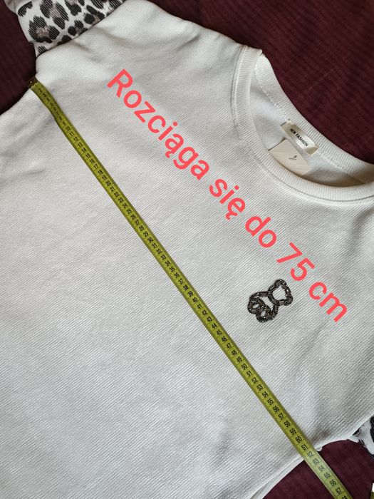 Bluzka biała z wzorem panterki