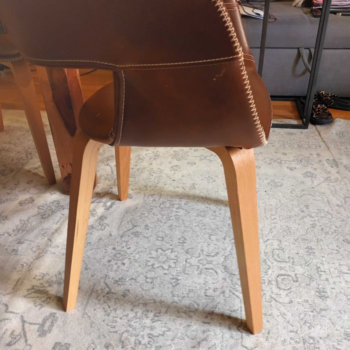 4x JYSK Holstebro Dining Chairs – Brown & Oak