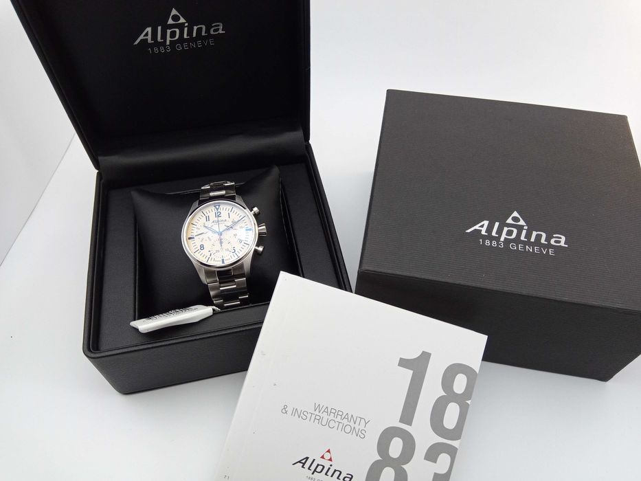 Швейцарський чоловічий годинник для пілотів Alpina сапфір, хроно, часы Alpina AL-371BG4S6B