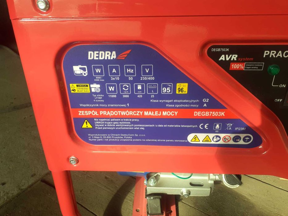 Agregat Prądotwórczy Dedra 6500W