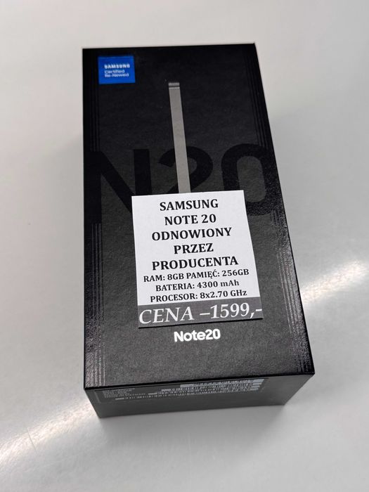 Samsung NOTE 20 8/256GB ODNOWIONY Topcase Vivo *Raty 0%