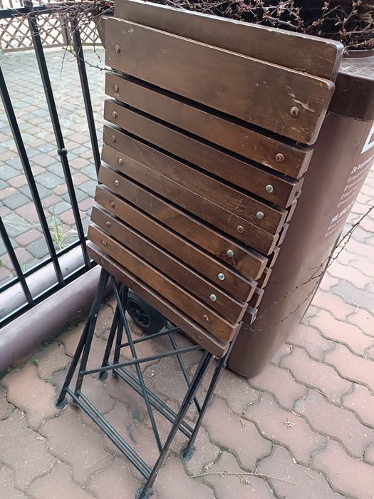 Meble ogrodowe, składane, solidne, stół + 4 krzesła
