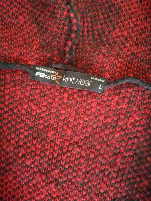 Kardigan  z Kapturem Trencz ,Sweter narzutka dzianina  oryginalny L/XL