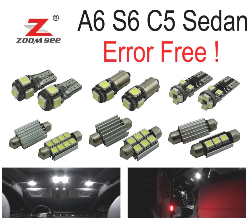 KIT COMPLETO DE 22 LÂMPADAS LED INTERIOR AUDI A6 S6 C5 SEDAN SãLO 1998-2004