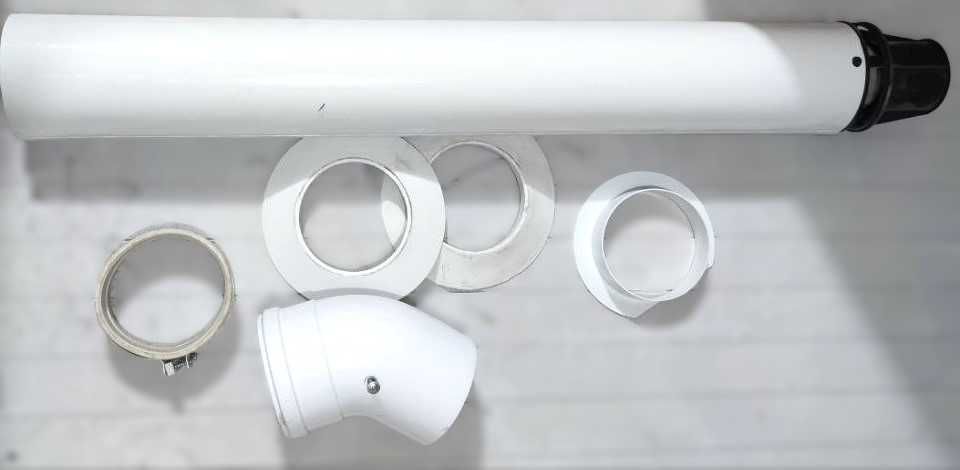 Коаксіальний Горизонтальний димохід газового котла ø 60/100 мм. 0.8 м.