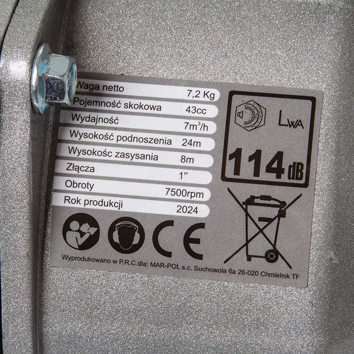 Nowa pompa spalinowa, motopompa 1"