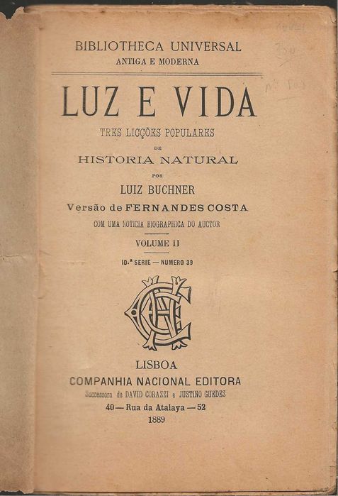 Luz e Vida – Volume II – Edição de 1889