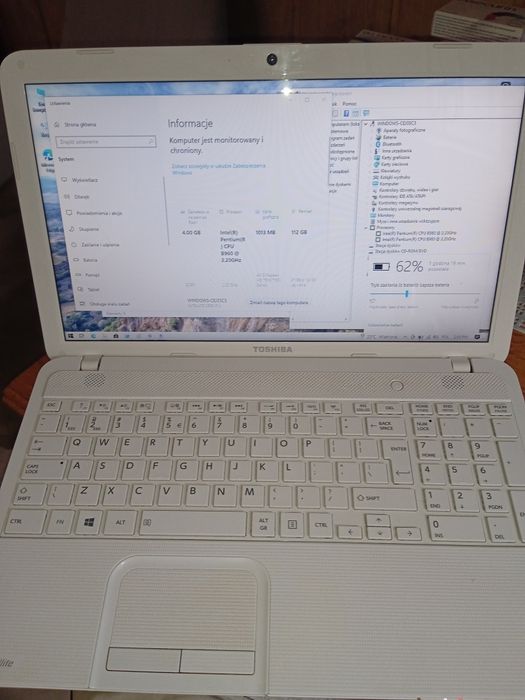 Laptop Toshiba Satellite C855-21U bialy
