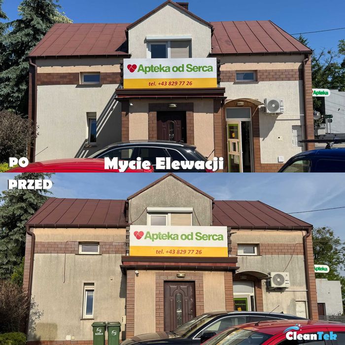 Mycie kostki brukowej i elewacji.