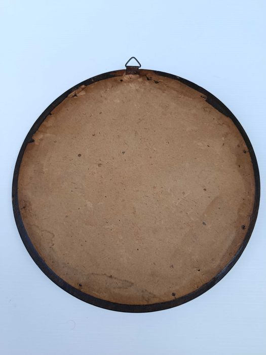 Escultura Metal Relevado Veados Inglaterra Séc XIX 23,5 cm diâmetro