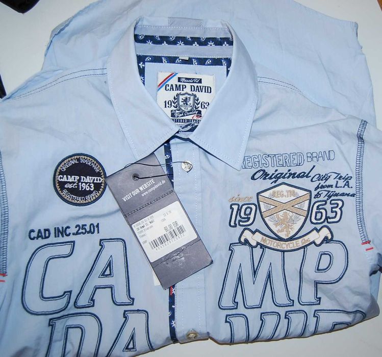 CAMP DAVID  roz.M  koszula męska ,bawełna ,z metką