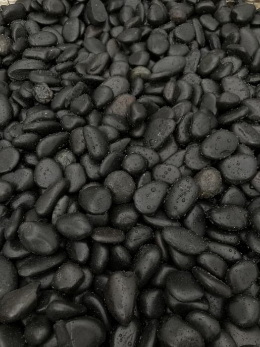 Czarny Polerowany Kamień Otoczak Okrągły do Ogrodu Akwarium Dekoracja