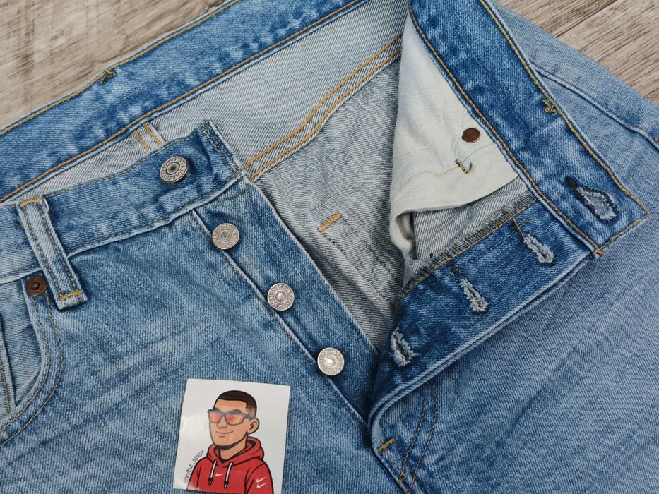 [M] LEVIS 501 W32 джинсові шорти широкі блакитні
