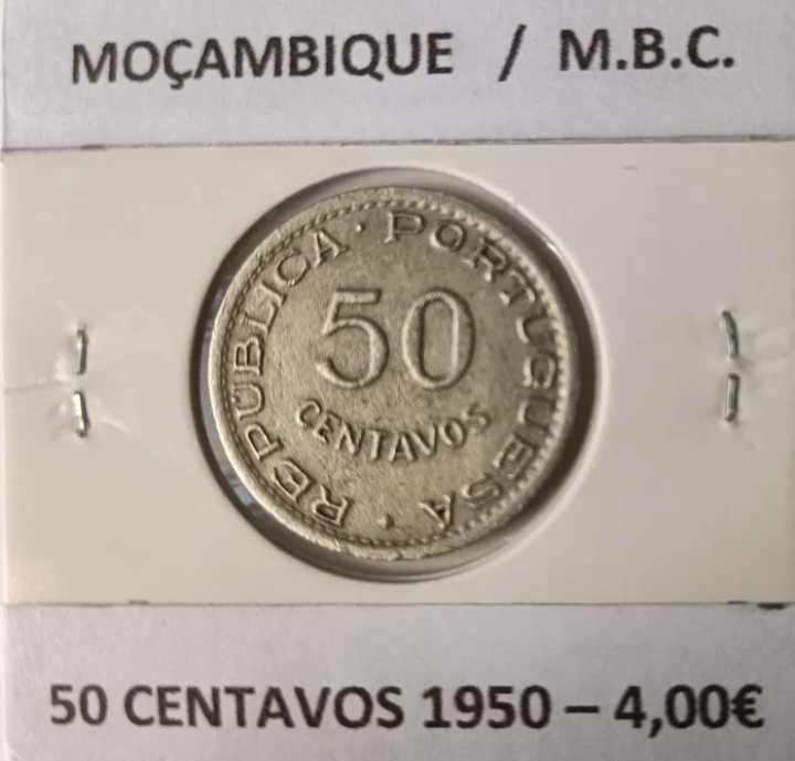 1 moeda Portuguesa de 50 centavos alpaca da Ex colónia de Moçambique