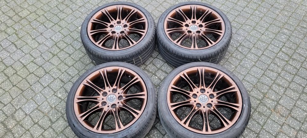 18" BMW oryginal E46 5x120 8j 8,5j  brazowe rude   Styling 135 + opony