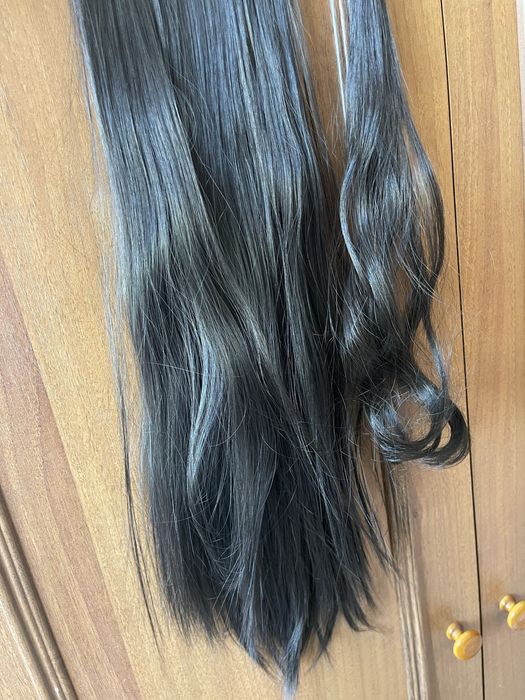 Шиньон темний каштан, 55 см (штучне волосся)